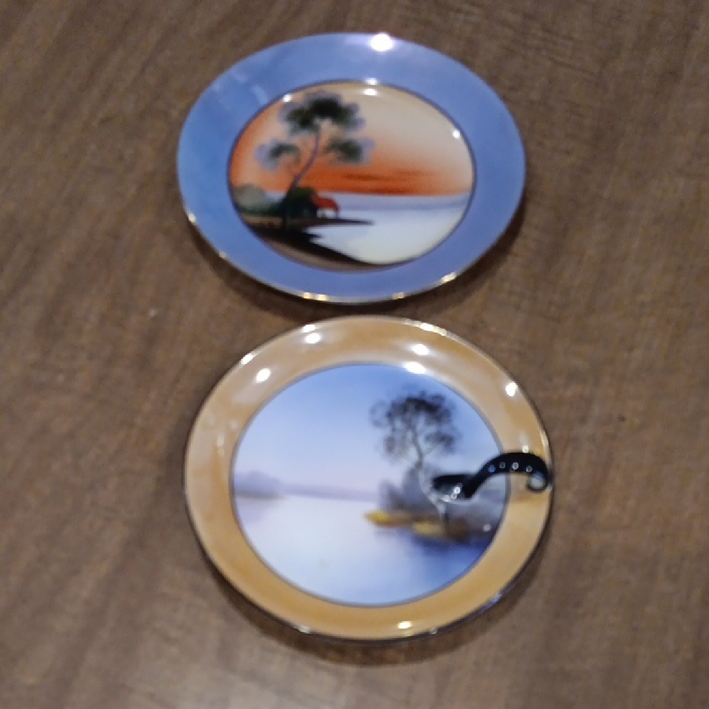 Noritake Hand Painted Plate with Green Marking